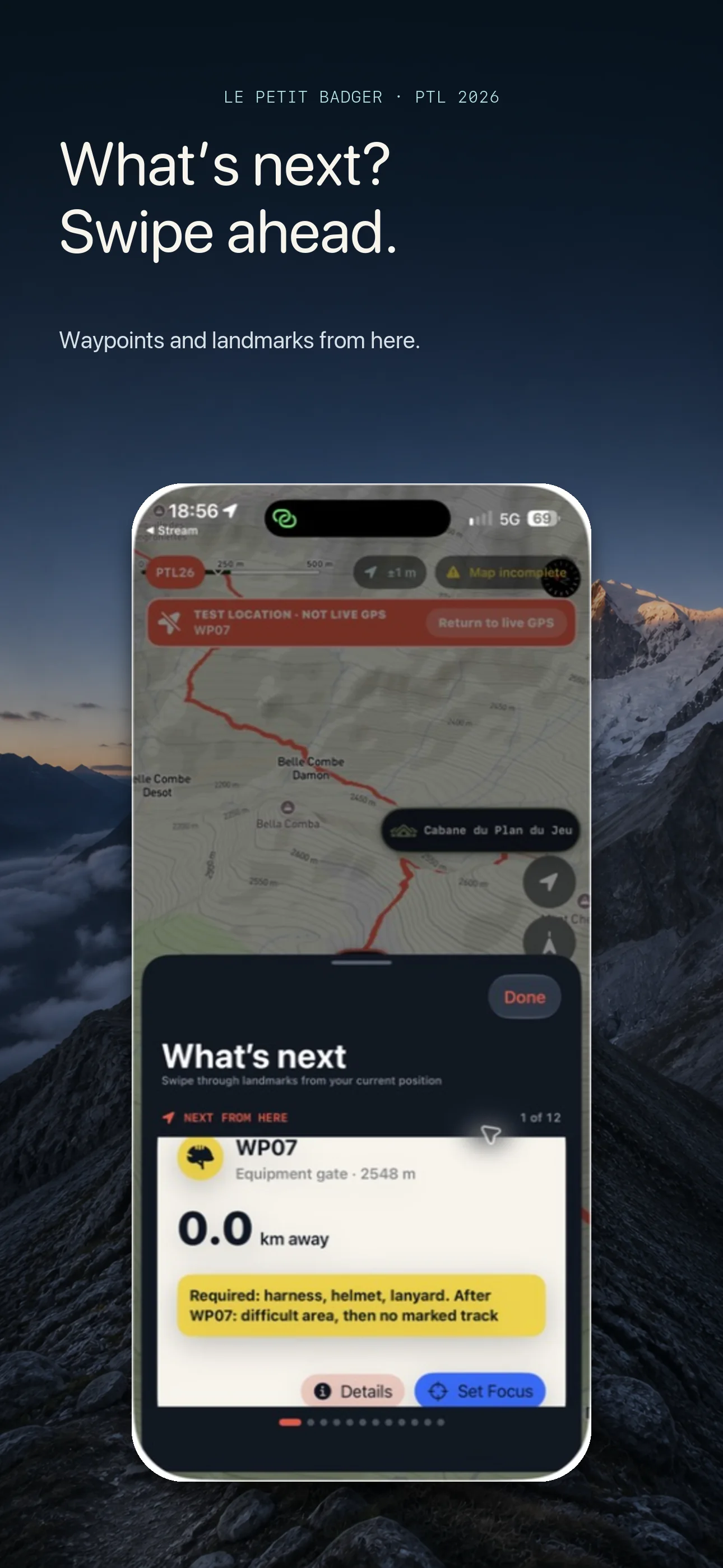Upcoming waypoints and landmarks